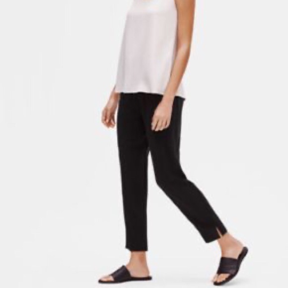 EILEEN FISHER SYSTEM SLOUCHY PANT IN SILKY GEORGETTE CREPE